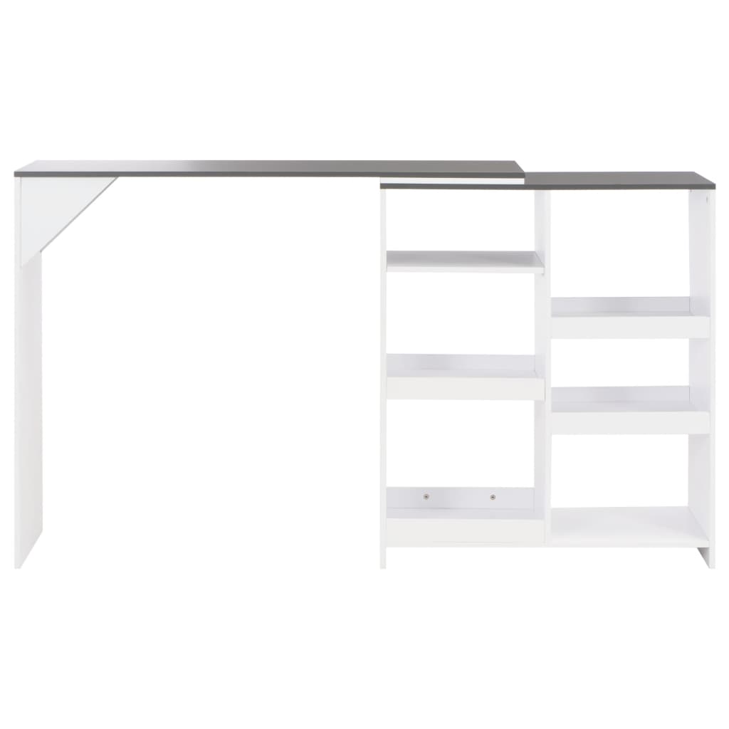 Bar Table with Moveable Shelf White 138x39x110 cm- Kitchen & Dining Room Tables - HomeShopIreland - Home Shop Ireland - Kitchen & Dining Room Tables - Bar Table with Moveable Shelf White 138x39x110 cm