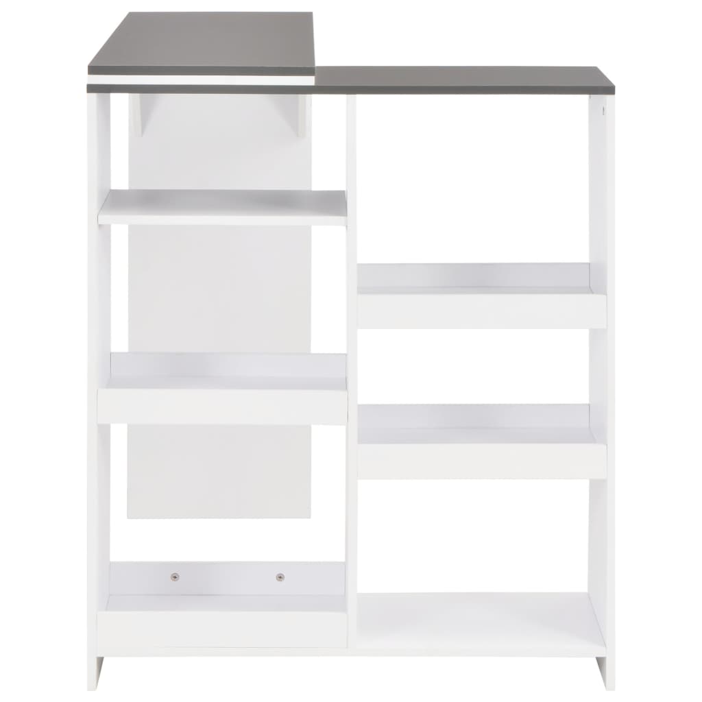 Bar Table with Moveable Shelf White 138x39x110 cm- Kitchen & Dining Room Tables - HomeShopIreland - Home Shop Ireland - Kitchen & Dining Room Tables - Bar Table with Moveable Shelf White 138x39x110 cm