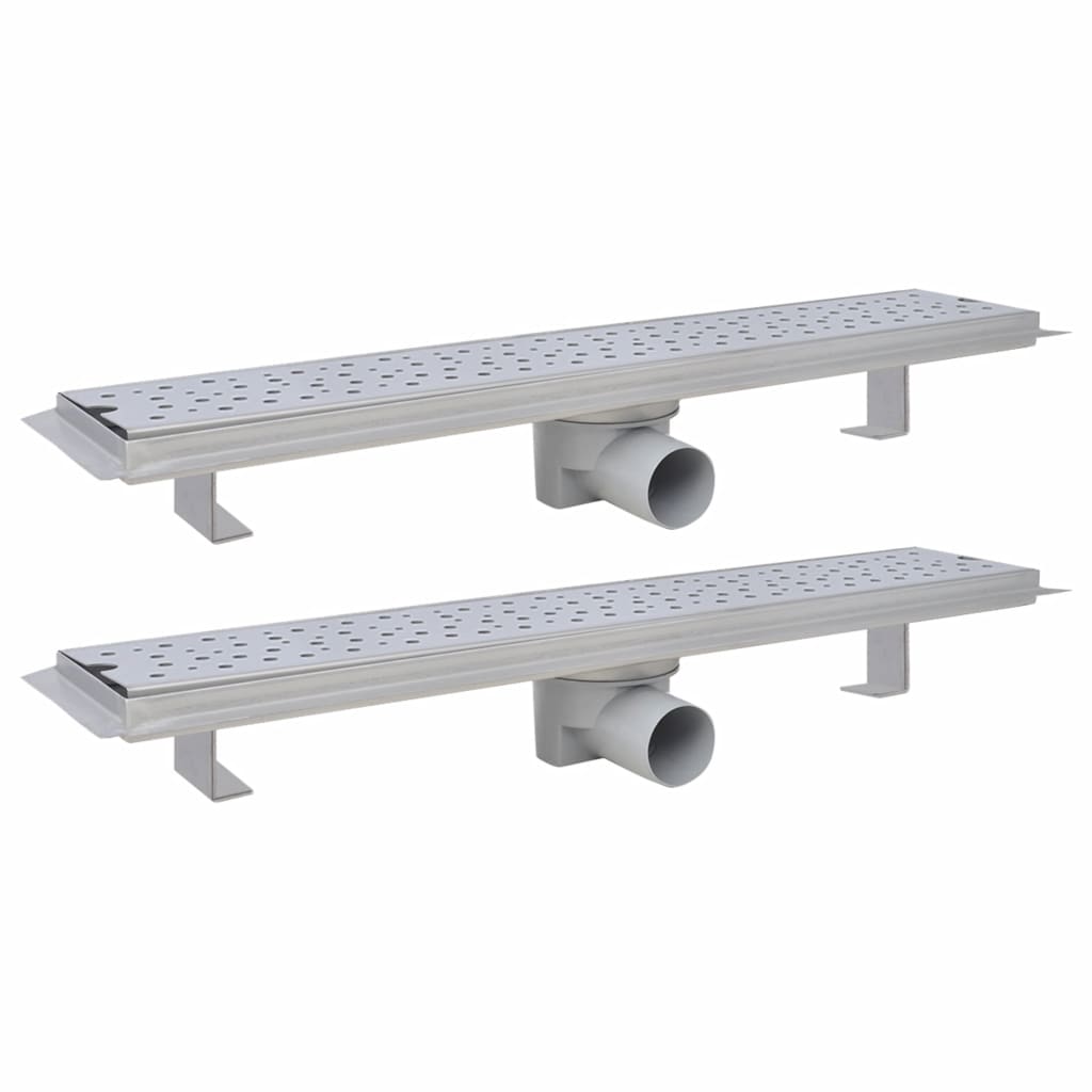 Linear Shower Drain 2 pcs Bubble 630x140 mm Stainless Steel- Drains - HomeShopIreland - Home Shop Ireland - Drains - Linear Shower Drain 2 pcs Bubble 630x140 mm Stainless Steel