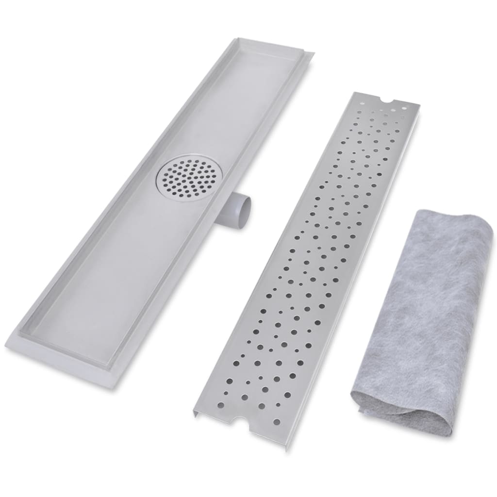 Linear Shower Drain 2 pcs Bubble 630x140 mm Stainless Steel- Drains - HomeShopIreland - Home Shop Ireland - Drains - Linear Shower Drain 2 pcs Bubble 630x140 mm Stainless Steel