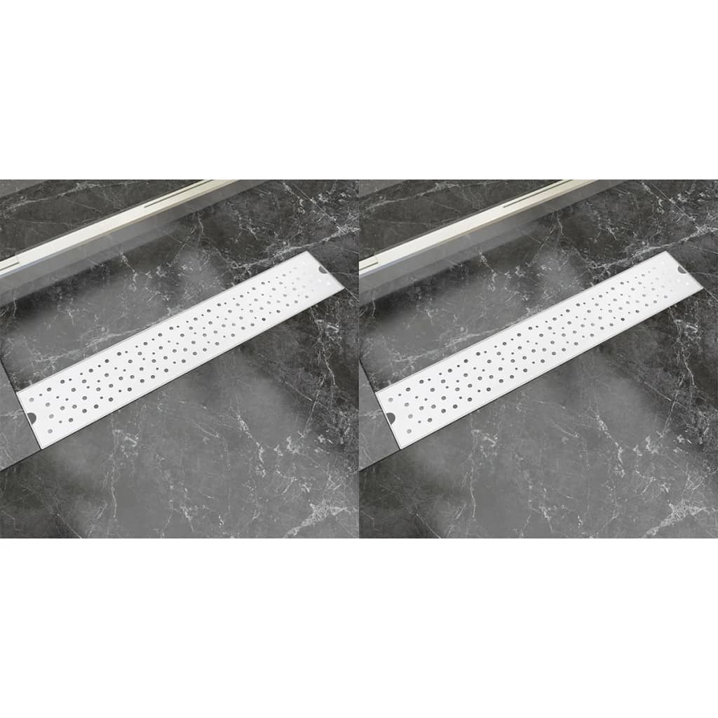 Linear Shower Drain 2 pcs Bubble 630x140 mm Stainless Steel- Drains - HomeShopIreland - Home Shop Ireland - Drains - Linear Shower Drain 2 pcs Bubble 630x140 mm Stainless Steel