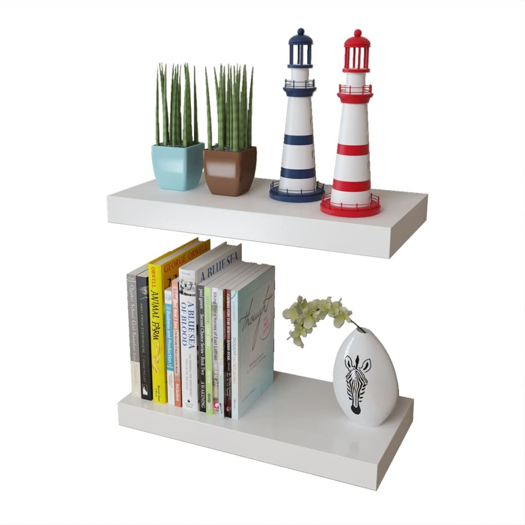 Wall Shelves 4 pcs White 40 cm- Wall Shelves & Ledges - HomeShopIreland - Home Shop Ireland - Wall Shelves & Ledges - Wall Shelves 4 pcs White 40 cm
