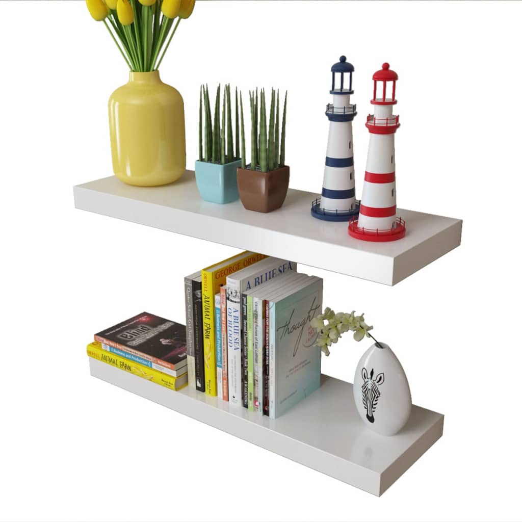Wall Shelves 4 pcs White 60 cm- Wall Shelves & Ledges - HomeShopIreland - Home Shop Ireland - Wall Shelves & Ledges - Wall Shelves 4 pcs White 60 cm