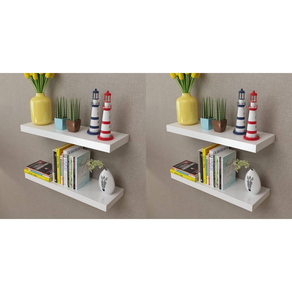 Wall Shelves 4 pcs White 60 cm- Wall Shelves & Ledges - HomeShopIreland - Home Shop Ireland - Wall Shelves & Ledges - Wall Shelves 4 pcs White 60 cm