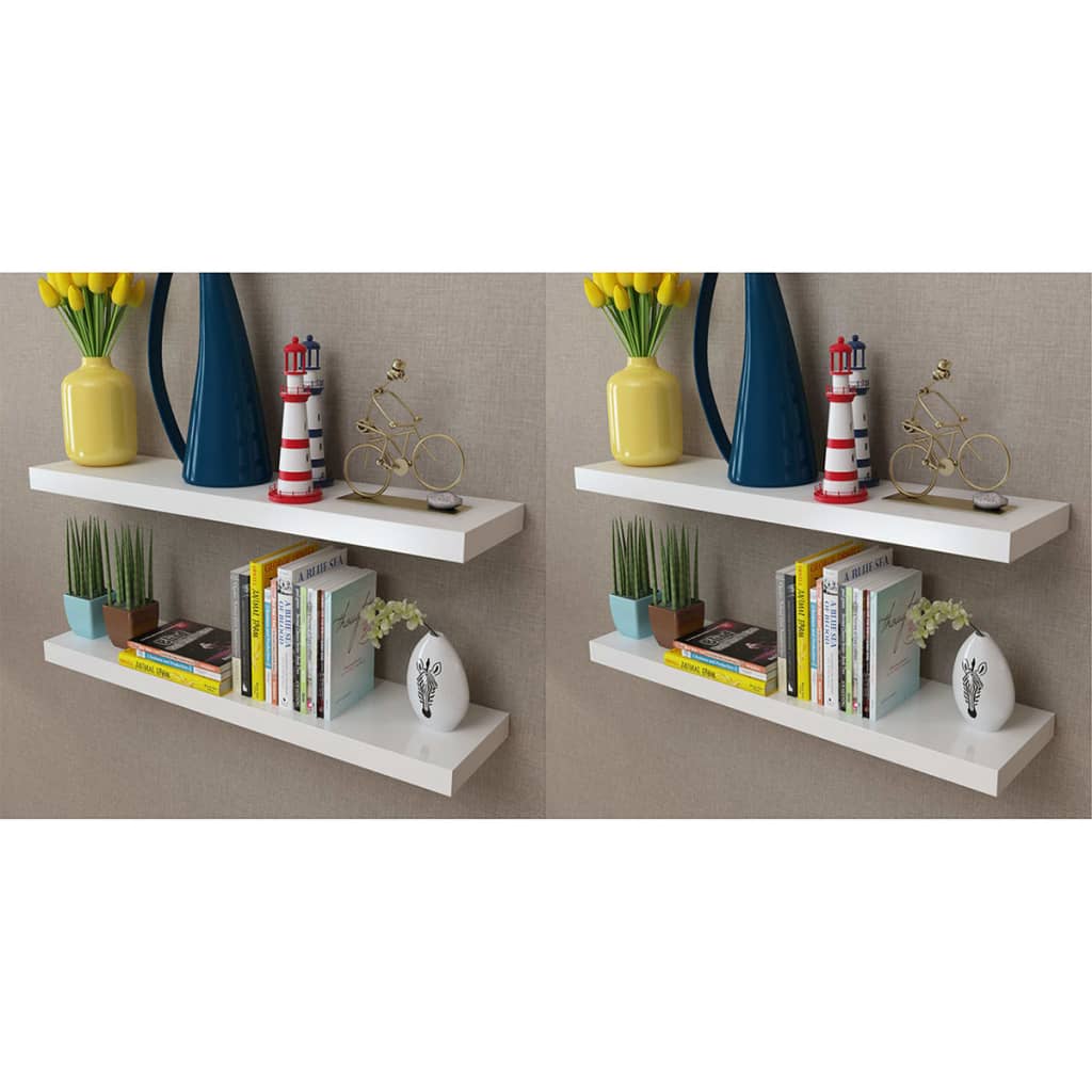 Wall Shelves 4 pcs White 80 cm- Wall Shelves & Ledges - HomeShopIreland - Home Shop Ireland - Wall Shelves & Ledges - Wall Shelves 4 pcs White 80 cm