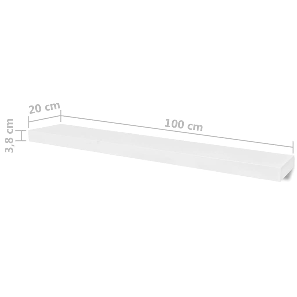 Wall Shelves 4 pcs White 100 cm- Wall Shelves & Ledges - HomeShopIreland - Home Shop Ireland - Wall Shelves & Ledges - Wall Shelves 4 pcs White 100 cm