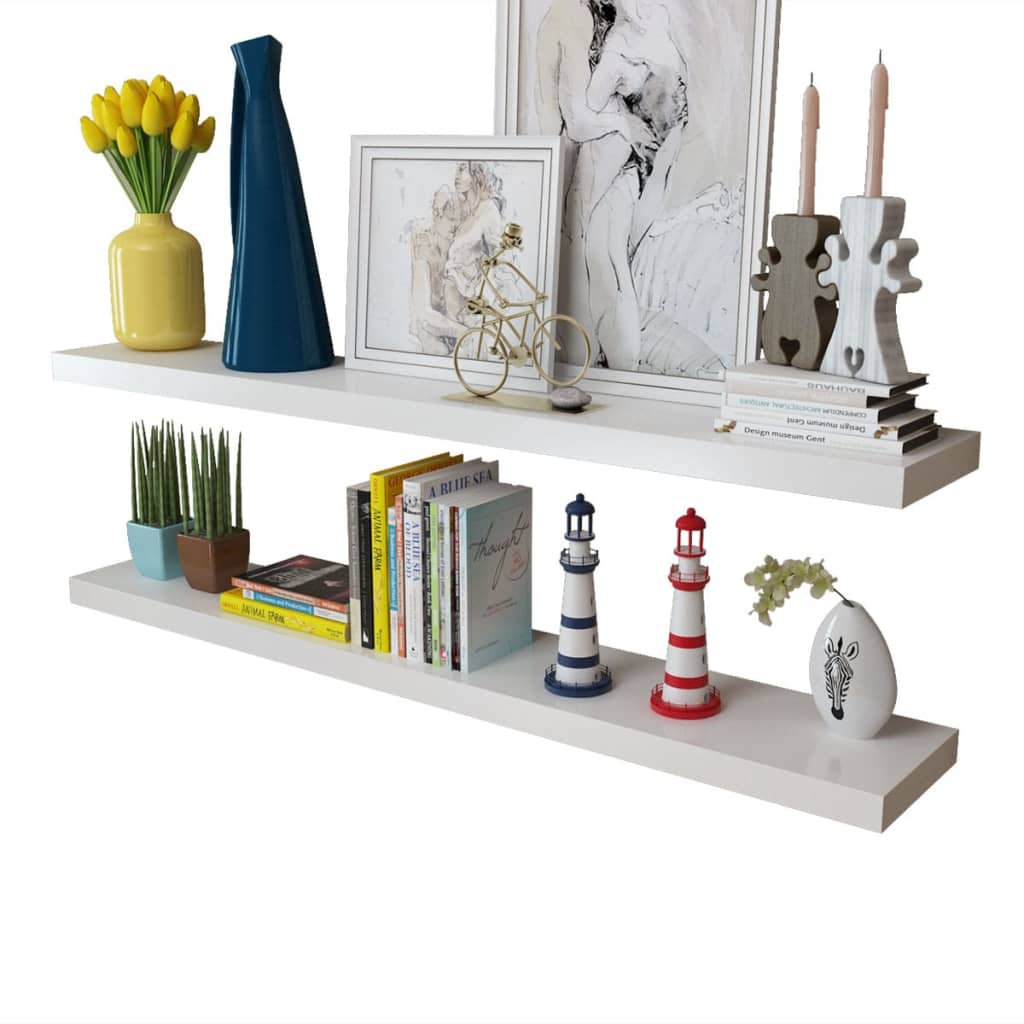 Wall Shelves 4 pcs White 120 cm- Wall Shelves & Ledges - HomeShopIreland - Home Shop Ireland - Wall Shelves & Ledges - Wall Shelves 4 pcs White 120 cm