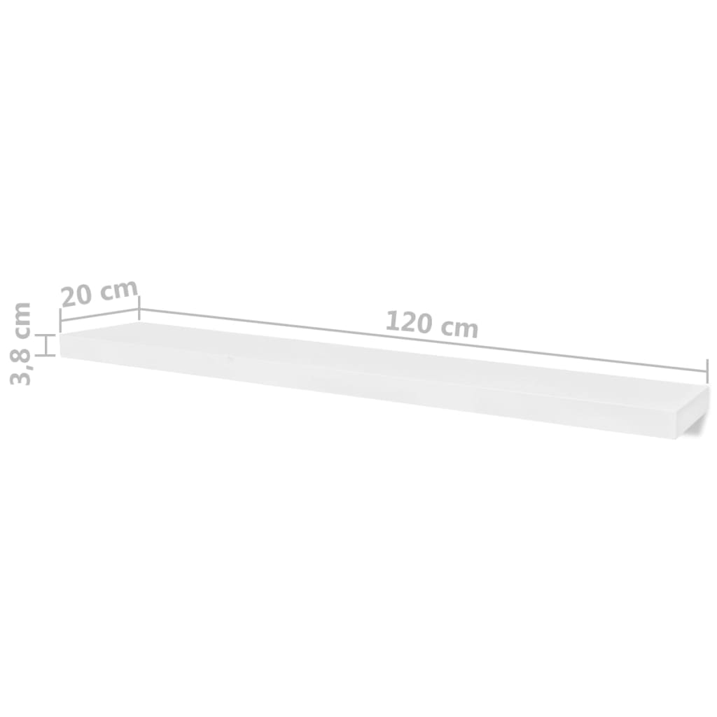 Wall Shelves 4 pcs White 120 cm- Wall Shelves & Ledges - HomeShopIreland - Home Shop Ireland - Wall Shelves & Ledges - Wall Shelves 4 pcs White 120 cm