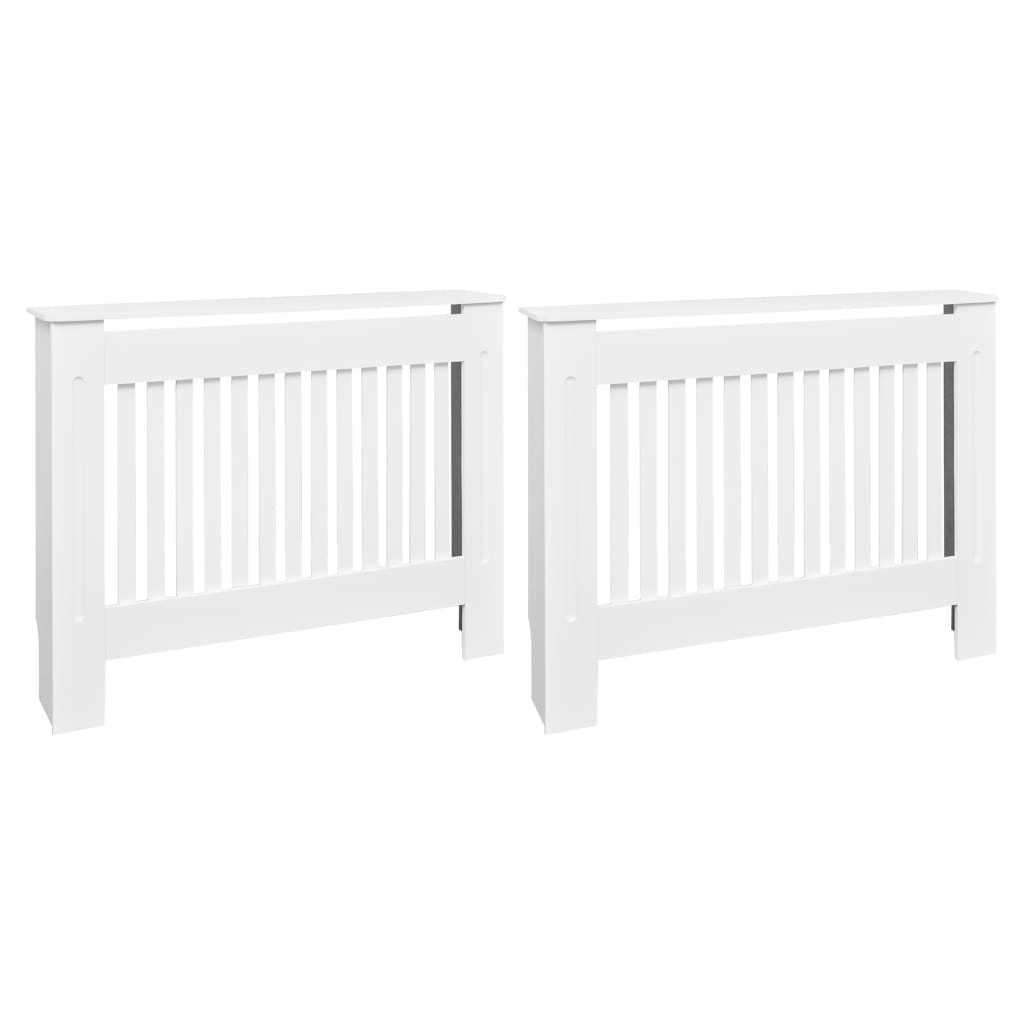 Radiator Covers 2 pcs White MDF 112 cm- Heating Radiator Accessories - HomeShopIreland - Home Shop Ireland - Heating Radiator Accessories - Radiator Covers 2 pcs White MDF 112 cm