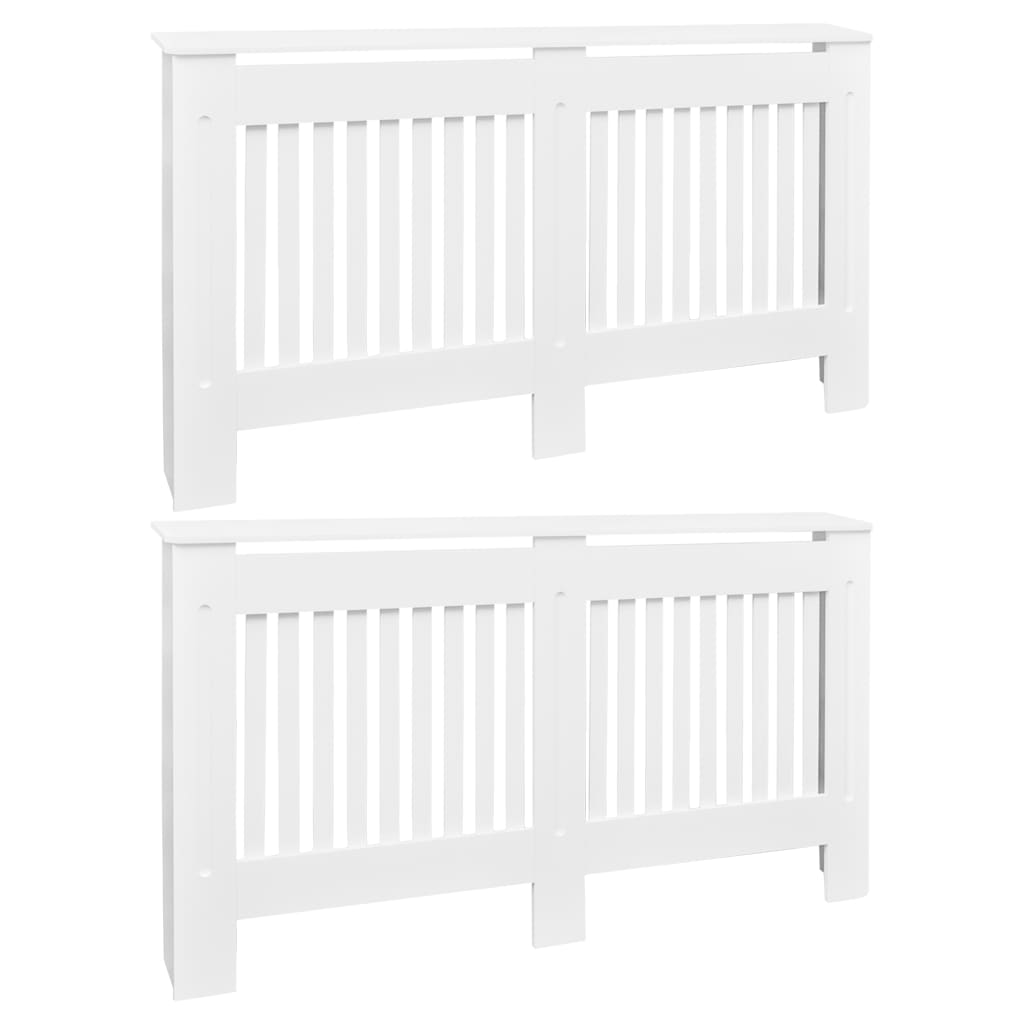 Radiator Covers 2 pcs White MDF 152 cm- Heating Radiator Accessories - HomeShopIreland - Home Shop Ireland - Heating Radiator Accessories - Radiator Covers 2 pcs White MDF 152 cm