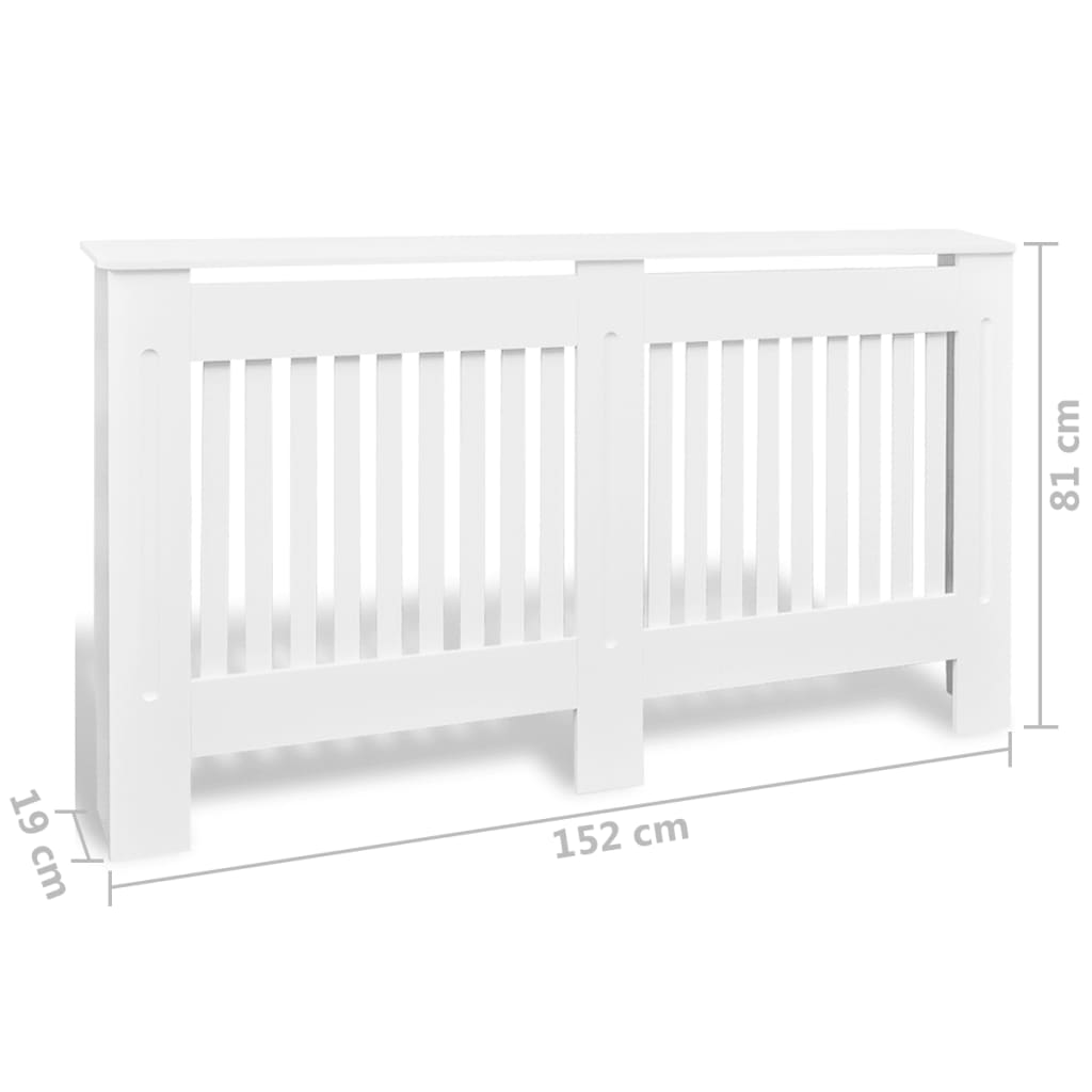 Radiator Covers 2 pcs White MDF 152 cm- Heating Radiator Accessories - HomeShopIreland - Home Shop Ireland - Heating Radiator Accessories - Radiator Covers 2 pcs White MDF 152 cm