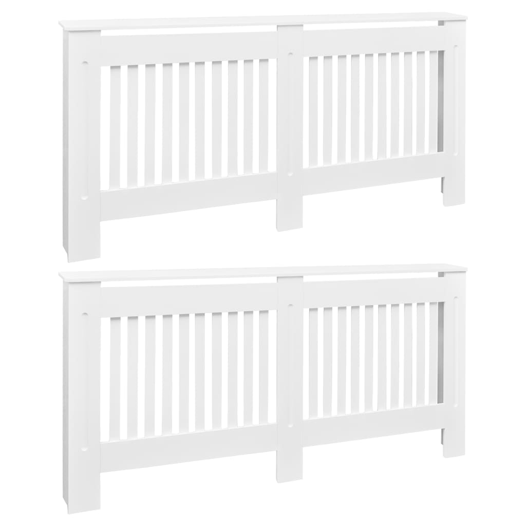 Radiator Covers 2 pcs White MDF 172 cm- Heating Radiator Accessories - HomeShopIreland - Home Shop Ireland - Heating Radiator Accessories - Radiator Covers 2 pcs White MDF 172 cm