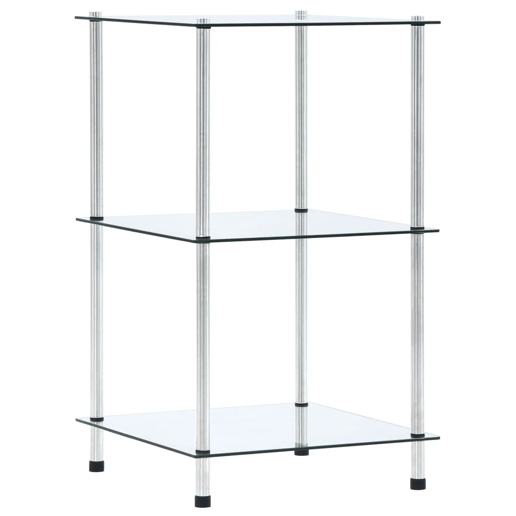 3-Tier Shelf Transparent 40x40x67 cm Tempered Glass- Bookcases & Standing Shelves - HomeShopIreland - Home Shop Ireland - Bookcases & Standing Shelves - 3-Tier Shelf Transparent 40x40x67 cm Tempered Glass