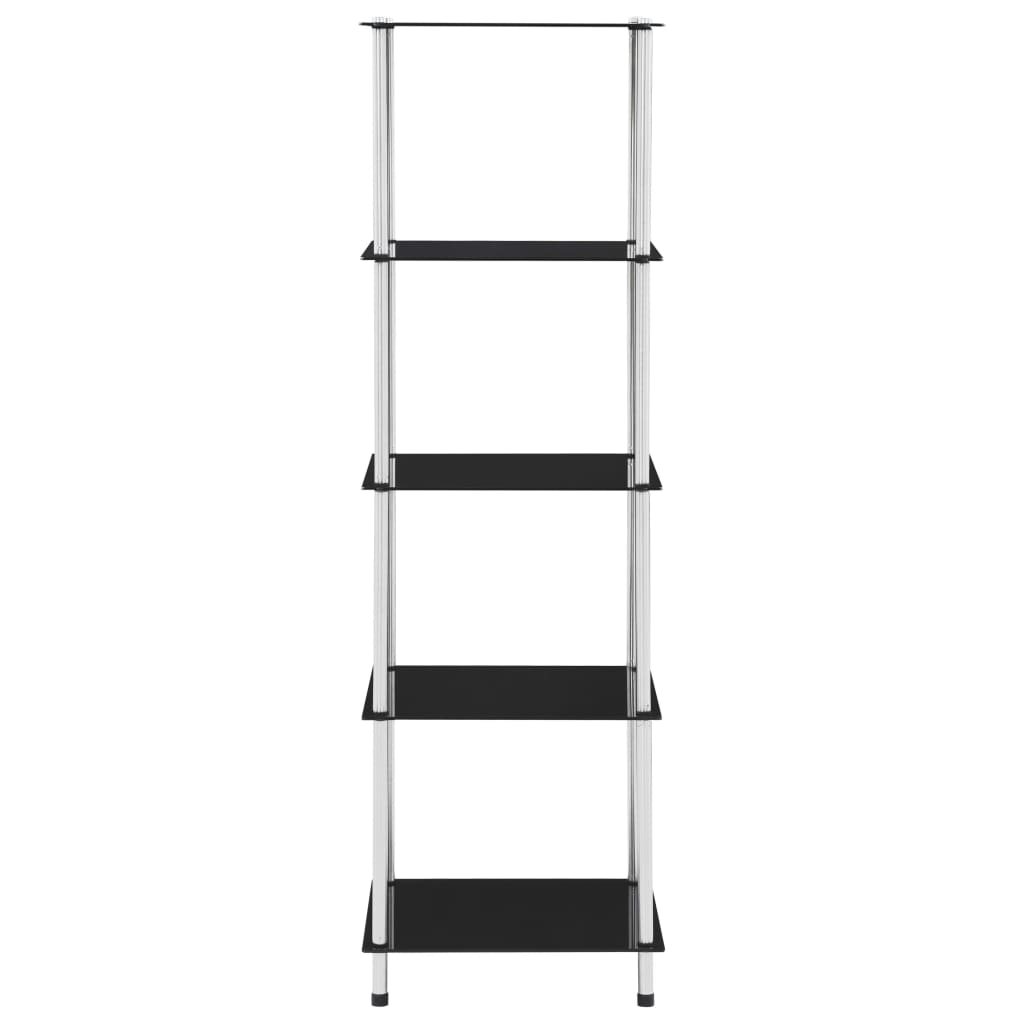 5-Tier Shelf Black 40x40x130 cm Tempered Glass- Bookcases & Standing Shelves - HomeShopIreland - Home Shop Ireland - Bookcases & Standing Shelves - 5-Tier Shelf Black 40x40x130 cm Tempered Glass