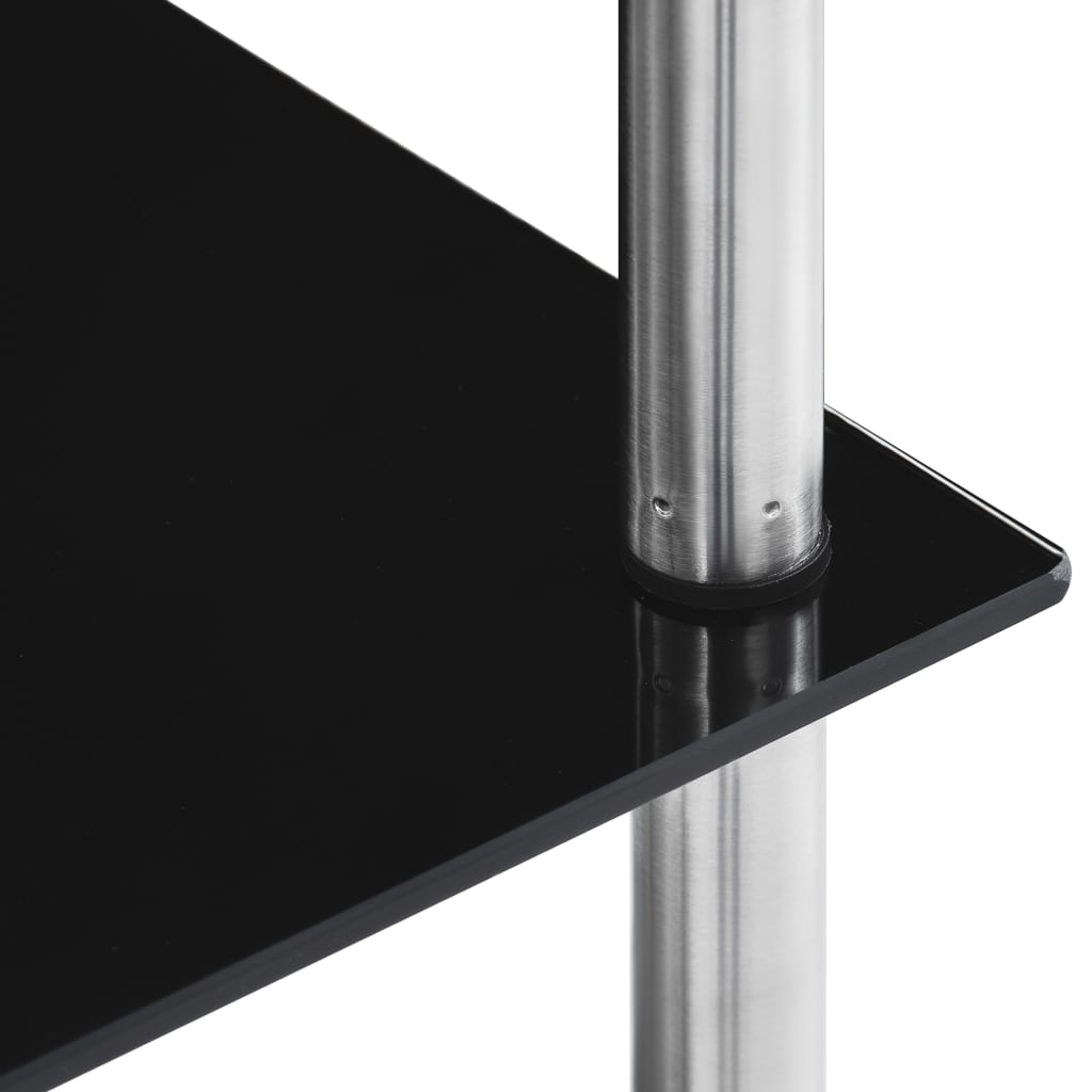 5-Tier Shelf Black 40x40x130 cm Tempered Glass- Bookcases & Standing Shelves - HomeShopIreland - Home Shop Ireland - Bookcases & Standing Shelves - 5-Tier Shelf Black 40x40x130 cm Tempered Glass