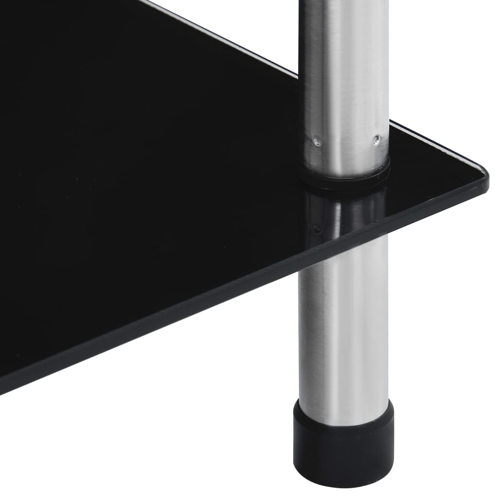 5-Tier Shelf Black 40x40x130 cm Tempered Glass- Bookcases & Standing Shelves - HomeShopIreland - Home Shop Ireland - Bookcases & Standing Shelves - 5-Tier Shelf Black 40x40x130 cm Tempered Glass
