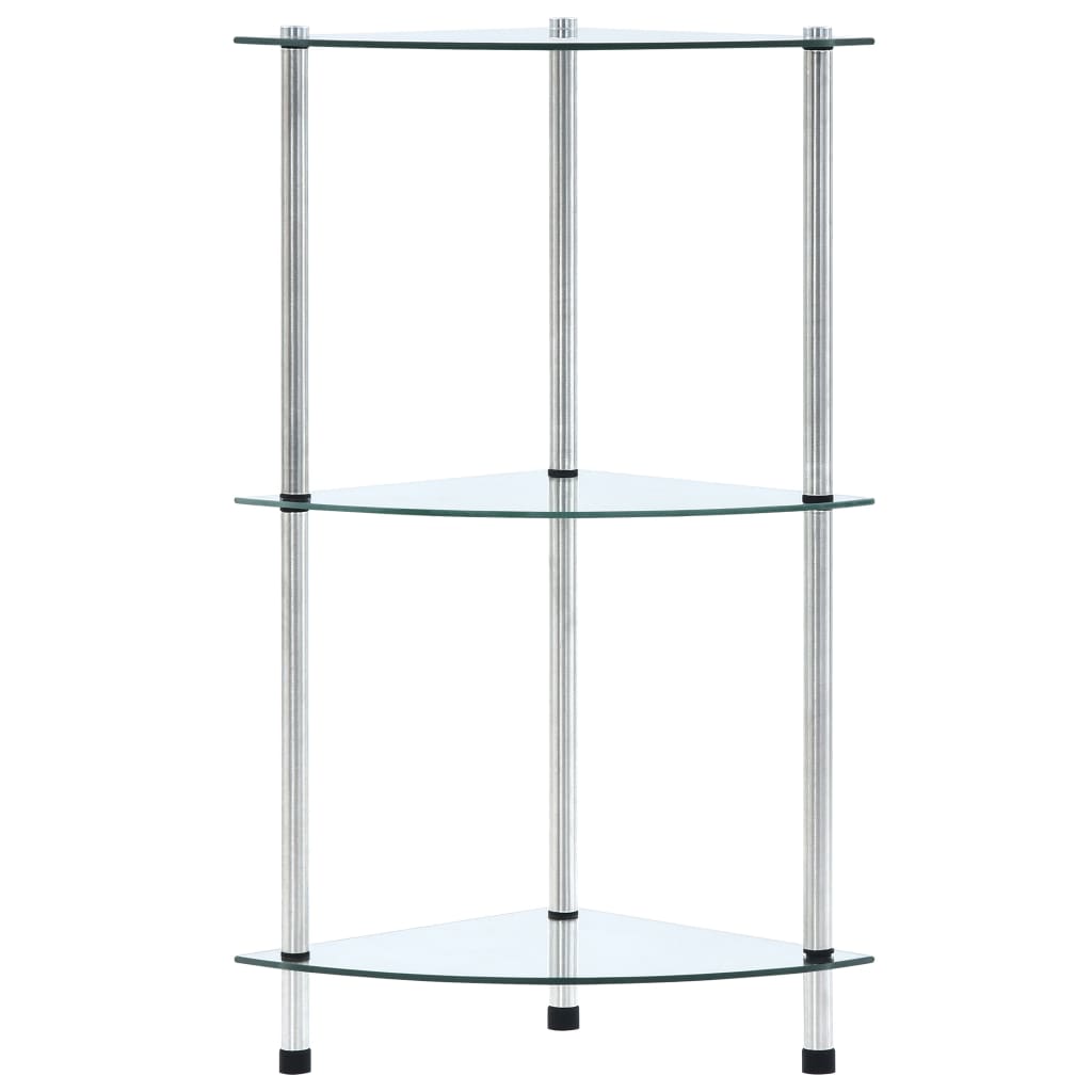3-Tier Shelf Transparent 30x30x67 cm Tempered Glass- Bookcases & Standing Shelves - HomeShopIreland - Home Shop Ireland - Bookcases & Standing Shelves - 3-Tier Shelf Transparent 30x30x67 cm Tempered Glass