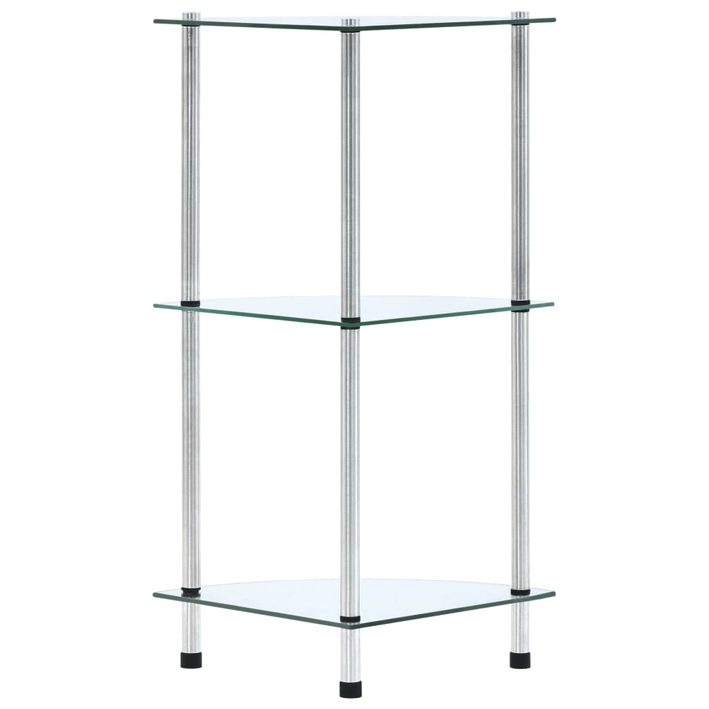 3-Tier Shelf Transparent 30x30x67 cm Tempered Glass- Bookcases & Standing Shelves - HomeShopIreland - Home Shop Ireland - Bookcases & Standing Shelves - 3-Tier Shelf Transparent 30x30x67 cm Tempered Glass