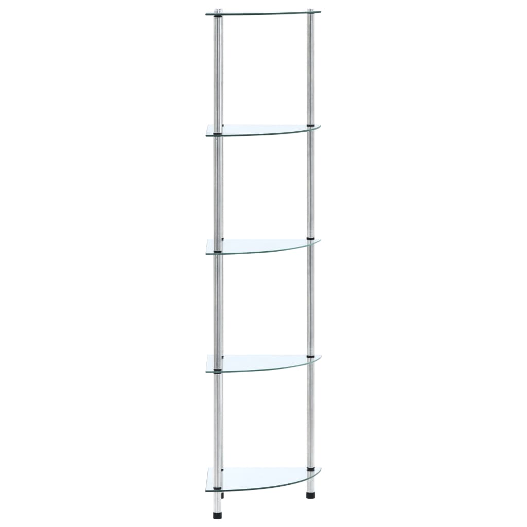 5-Tier Shelf Transparent 30x30x130 cm Tempered Glass- Bookcases & Standing Shelves - HomeShopIreland - Home Shop Ireland - Bookcases & Standing Shelves - 5-Tier Shelf Transparent 30x30x130 cm Tempered Glass