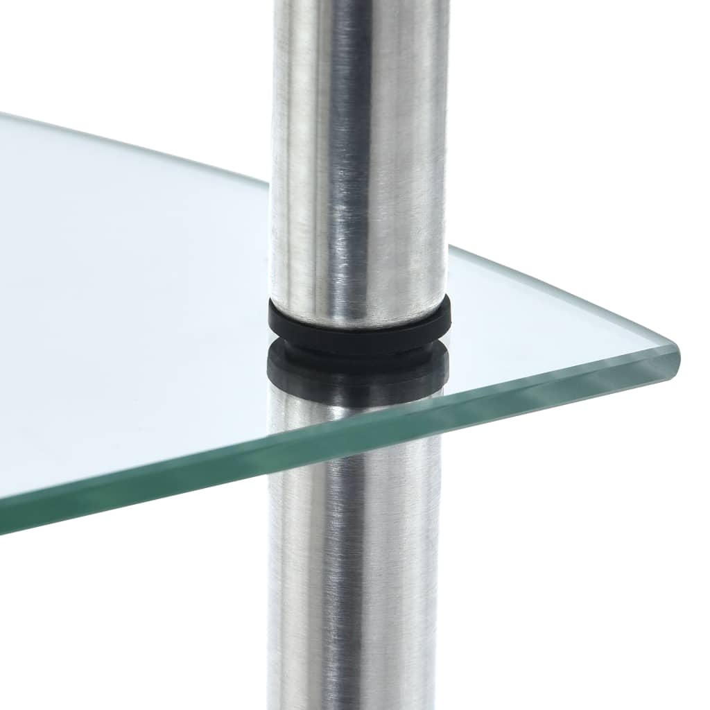 5-Tier Shelf Transparent 30x30x130 cm Tempered Glass- Bookcases & Standing Shelves - HomeShopIreland - Home Shop Ireland - Bookcases & Standing Shelves - 5-Tier Shelf Transparent 30x30x130 cm Tempered Glass