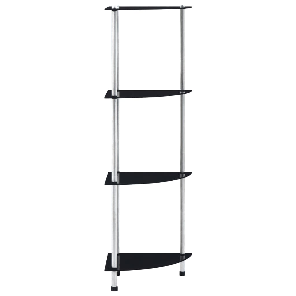 4-Tier Shelf Black 30x30x100 cm Tempered Glass- Bookcases & Standing Shelves - HomeShopIreland - Home Shop Ireland - Bookcases & Standing Shelves - 4-Tier Shelf Black 30x30x100 cm Tempered Glass