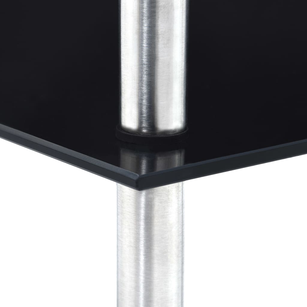 4-Tier Shelf Black 30x30x100 cm Tempered Glass- Bookcases & Standing Shelves - HomeShopIreland - Home Shop Ireland - Bookcases & Standing Shelves - 4-Tier Shelf Black 30x30x100 cm Tempered Glass