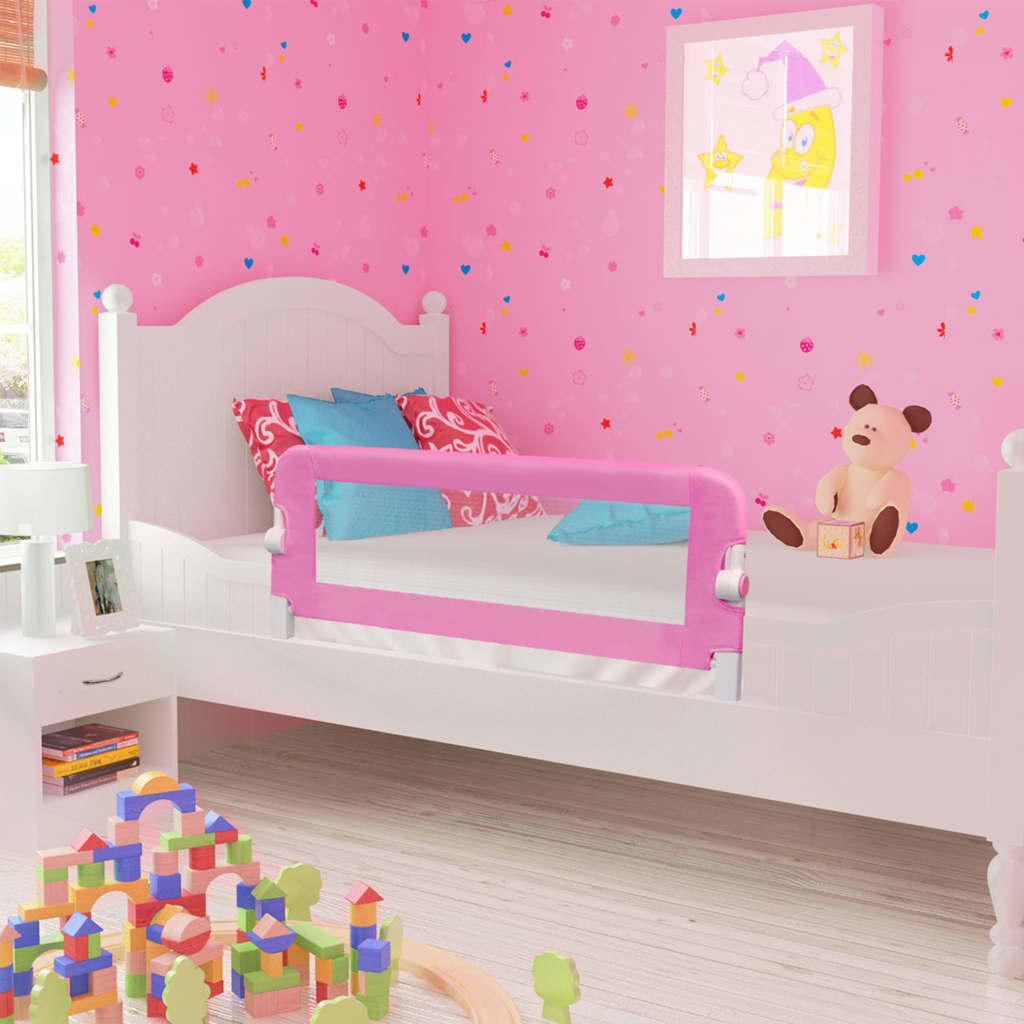 Toddler Safety Bed Rail Pink 120x42 cm Polyester- Baby Safety Rails - HomeShopIreland - Home Shop Ireland - Baby Safety Rails - Toddler Safety Bed Rail Pink 120x42 cm Polyester