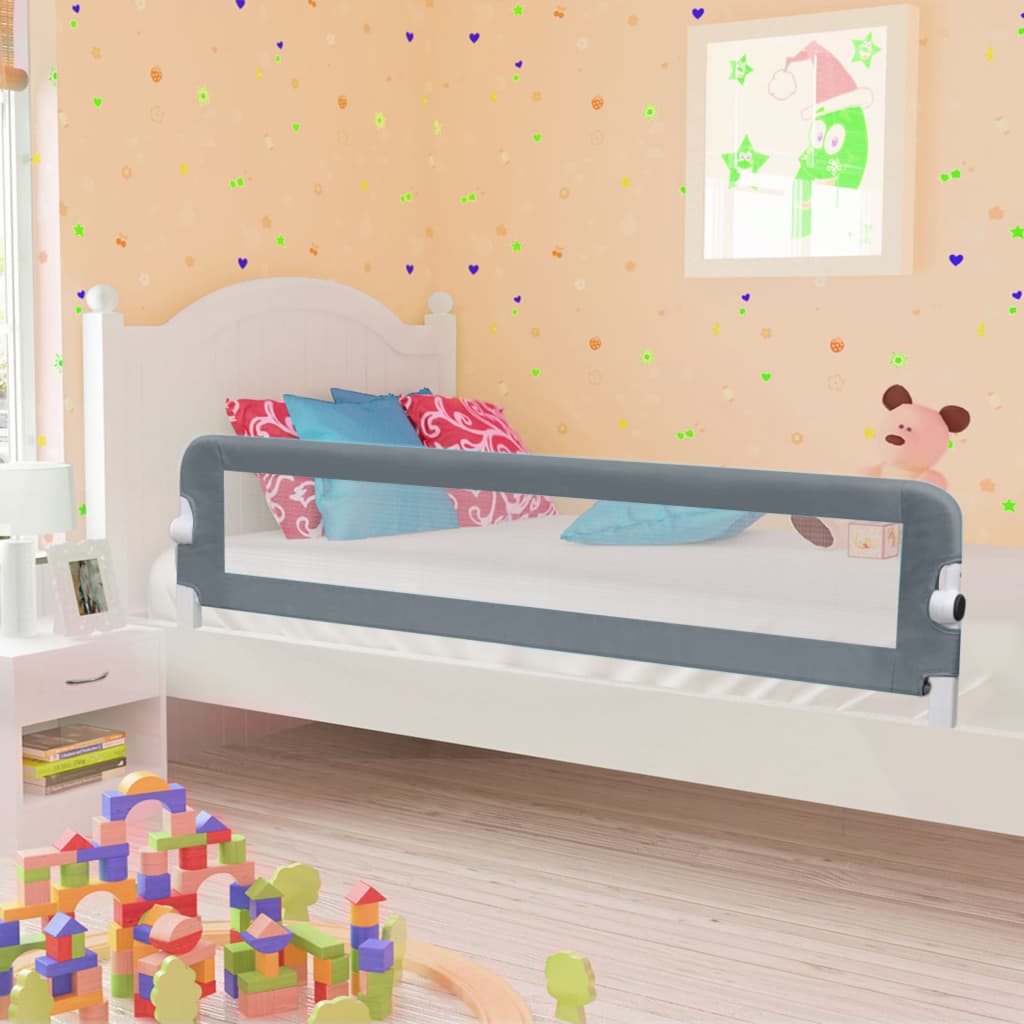 Toddler Safety Bed Rail Grey 180x42 cm Polyester- Baby Safety Rails - HomeShopIreland - Home Shop Ireland - Baby Safety Rails - Toddler Safety Bed Rail Grey 180x42 cm Polyester