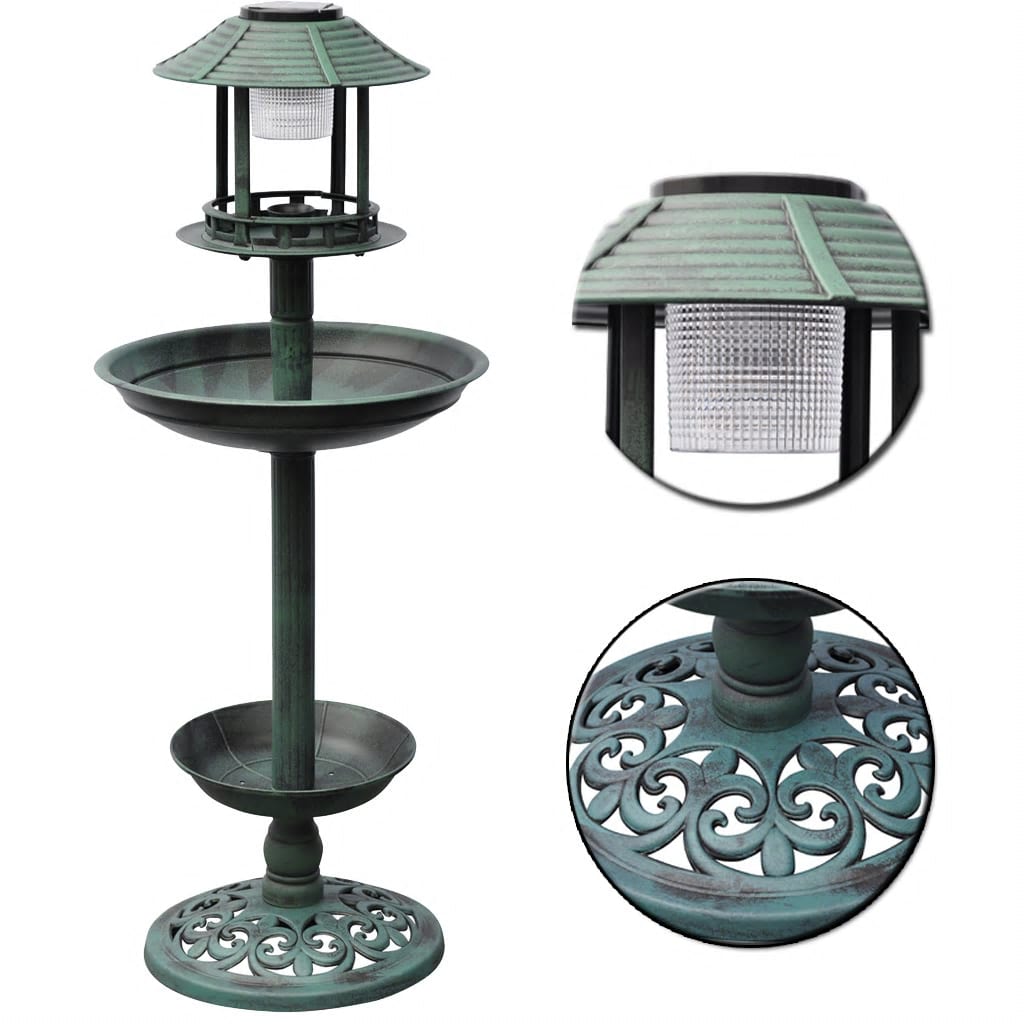 Bird Bath/ Feeder with Solar Light- Bird Baths - HomeShopIreland - Home Shop Ireland - Bird Baths - Bird Bath/ Feeder with Solar Light
