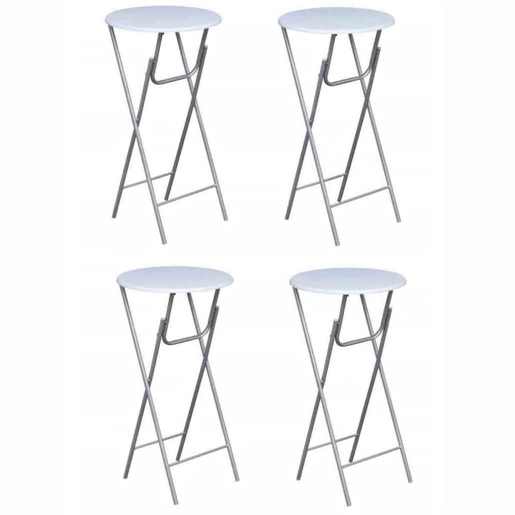 Bar Tables 4 pcs with MDF Tabletop White- Folding Tables - HomeShopIreland - Home Shop Ireland - Folding Tables - Bar Tables 4 pcs with MDF Tabletop White