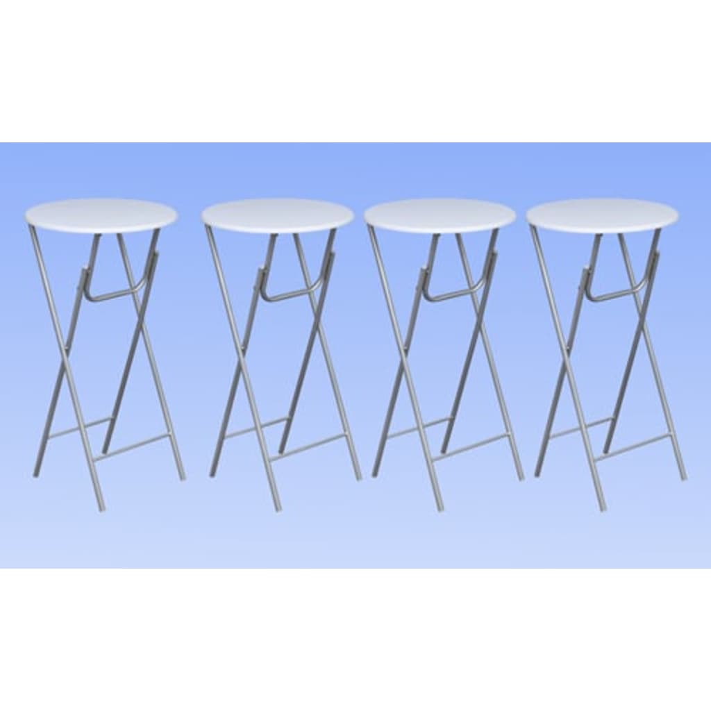 Bar Tables 4 pcs with MDF Tabletop White- Folding Tables - HomeShopIreland - Home Shop Ireland - Folding Tables - Bar Tables 4 pcs with MDF Tabletop White
