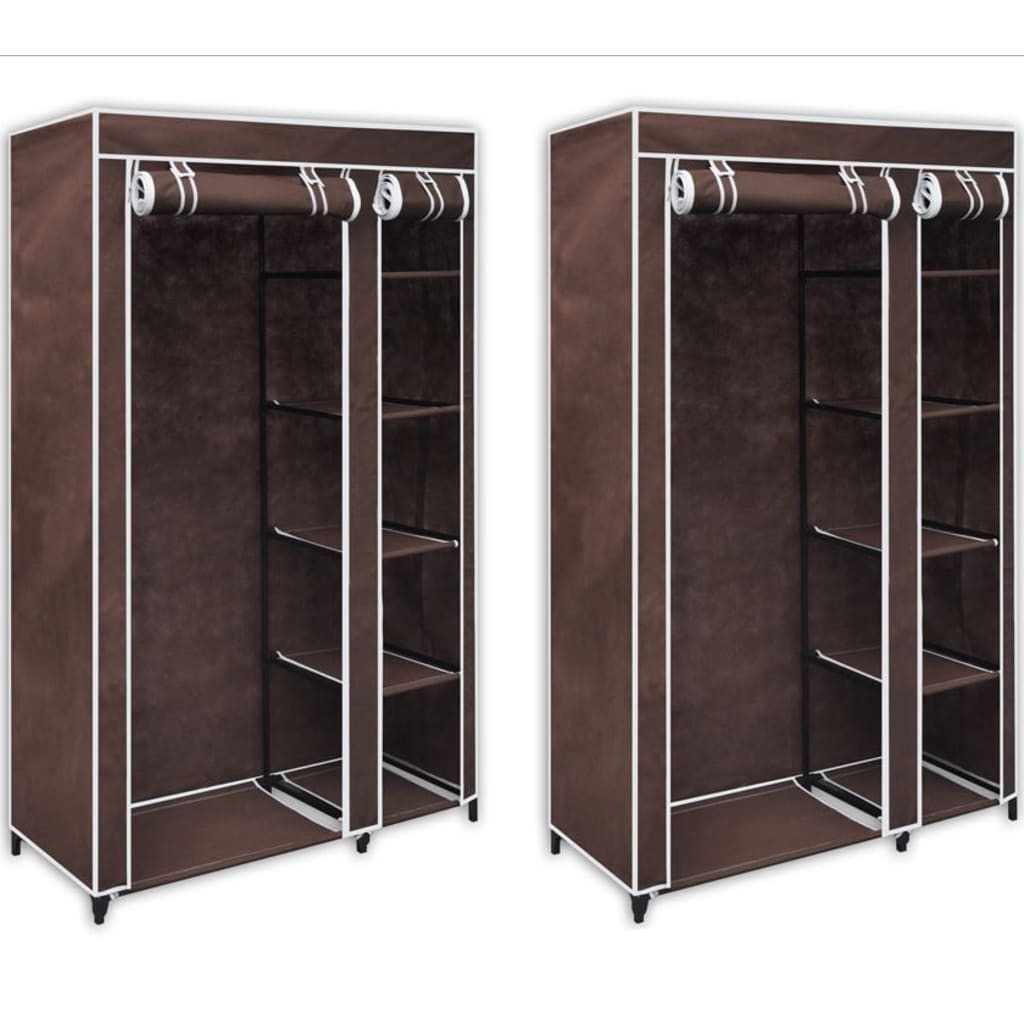 Fabric Wardrobes 2 pcs Brown- Cupboards & Wardrobes - HomeShopIreland - Home Shop Ireland - Cupboards & Wardrobes - Fabric Wardrobes 2 pcs Brown