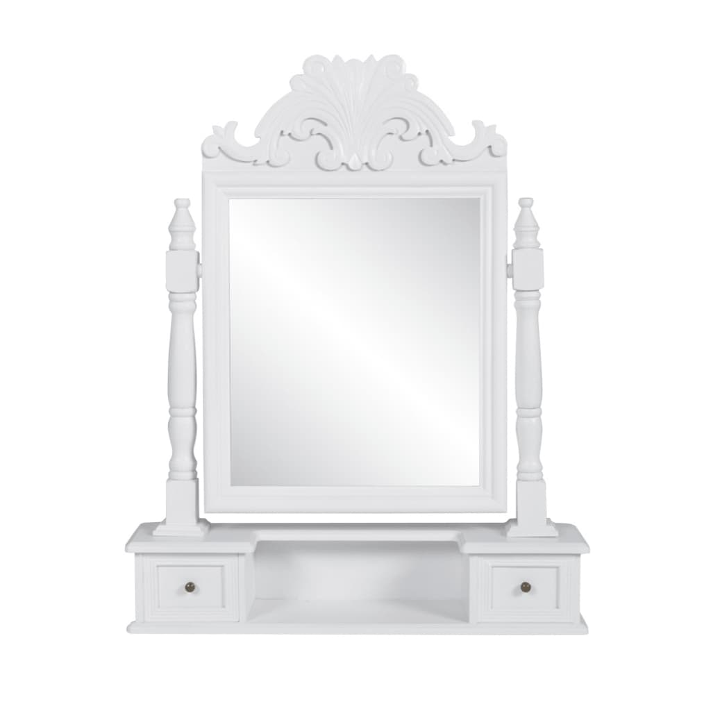 Vanity Makeup Table with Rectangular Swing Mirror MDF- Bedroom Dressing Tables - HomeShopIreland - Home Shop Ireland - Bedroom Dressing Tables - Vanity Makeup Table with Rectangular Swing Mirror MDF