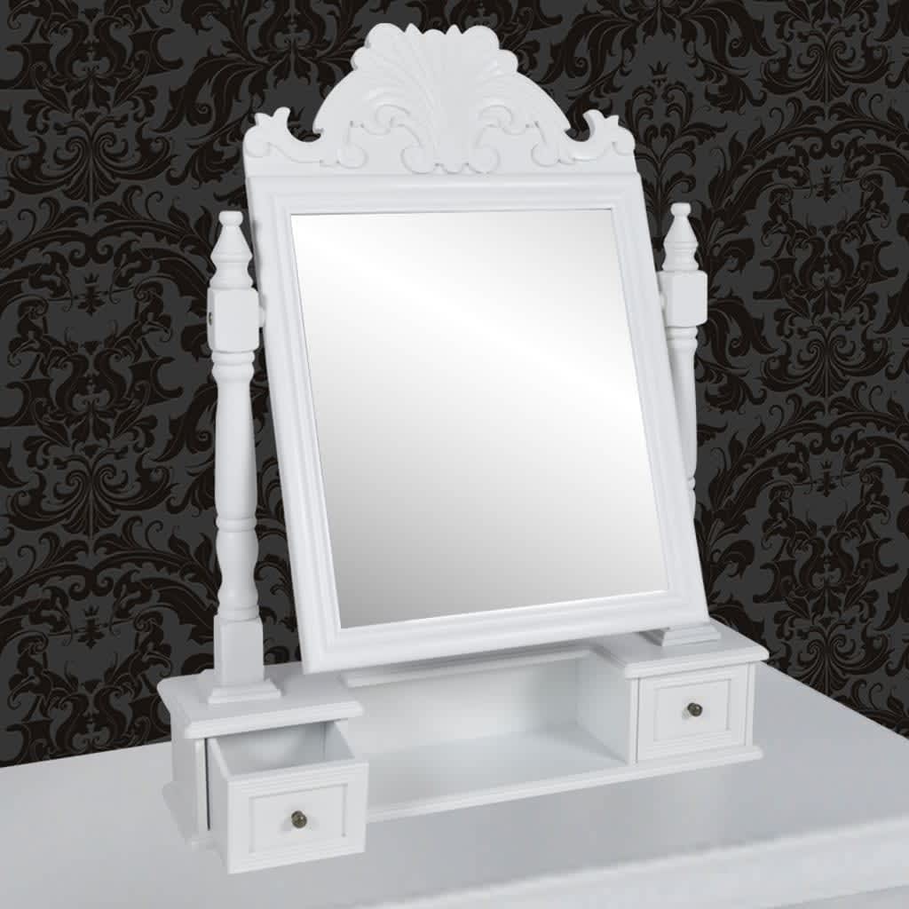 Vanity Makeup Table with Rectangular Swing Mirror MDF- Bedroom Dressing Tables - HomeShopIreland - Home Shop Ireland - Bedroom Dressing Tables - Vanity Makeup Table with Rectangular Swing Mirror MDF