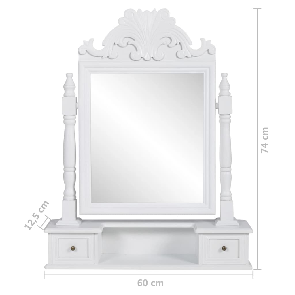 Vanity Makeup Table with Rectangular Swing Mirror MDF- Bedroom Dressing Tables - HomeShopIreland - Home Shop Ireland - Bedroom Dressing Tables - Vanity Makeup Table with Rectangular Swing Mirror MDF
