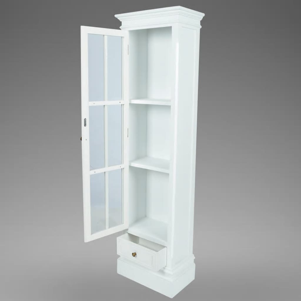 Chic Bookcase Cabinet with 3 Shelves White Wooden- Bookcases & Standing Shelves - HomeShopIreland - Home Shop Ireland - Bookcases & Standing Shelves - Chic Bookcase Cabinet with 3 Shelves White Wooden