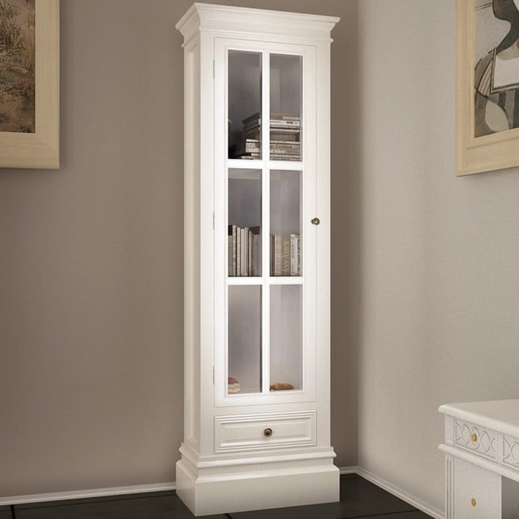 Chic Bookcase Cabinet with 3 Shelves White Wooden- Bookcases & Standing Shelves - HomeShopIreland - Home Shop Ireland - Bookcases & Standing Shelves - Chic Bookcase Cabinet with 3 Shelves White Wooden
