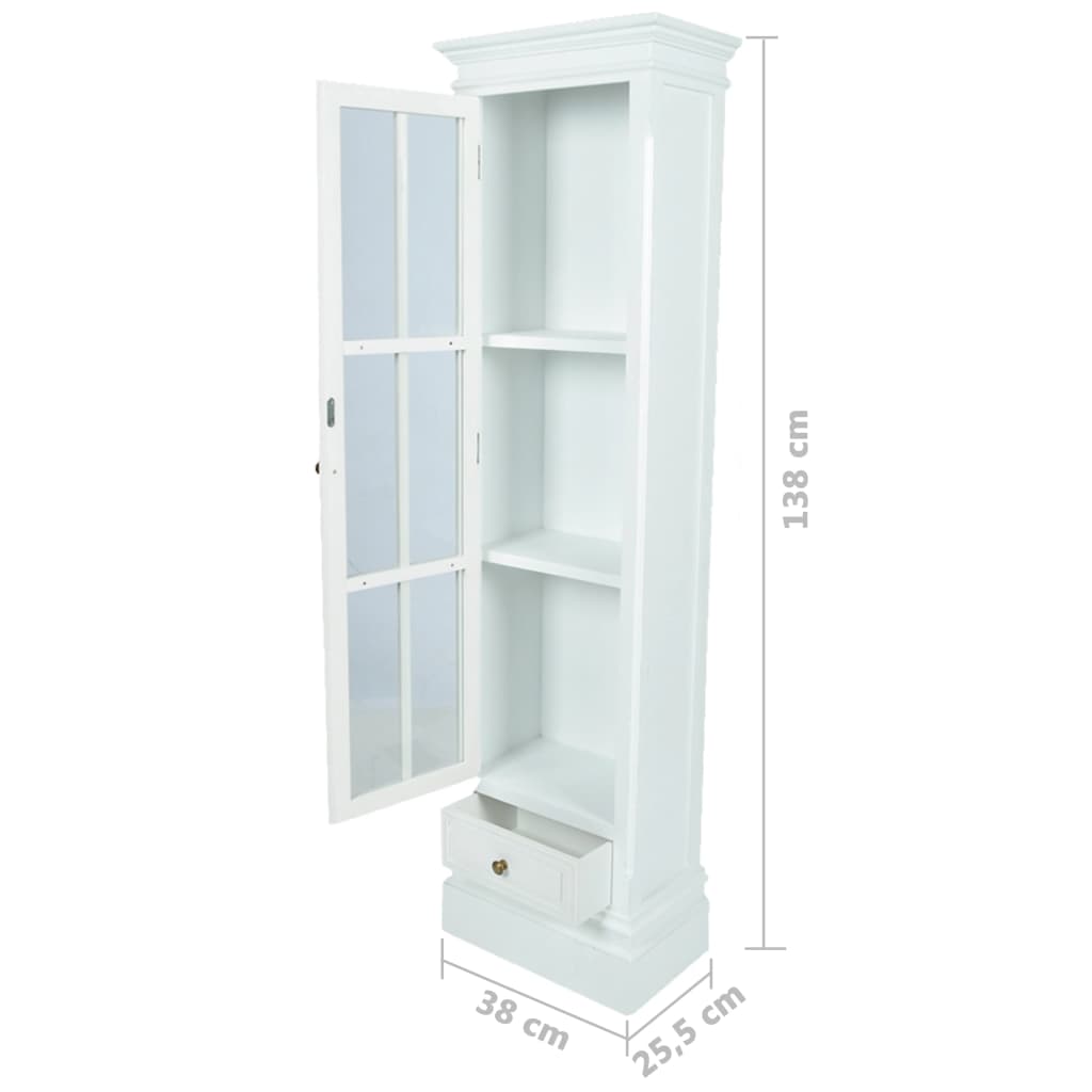 Chic Bookcase Cabinet with 3 Shelves White Wooden- Bookcases & Standing Shelves - HomeShopIreland - Home Shop Ireland - Bookcases & Standing Shelves - Chic Bookcase Cabinet with 3 Shelves White Wooden