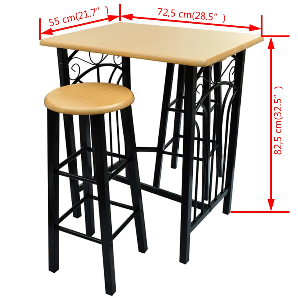 Breakfast/Dinner Table Dining Set MDF with Black- Kitchen & Dining Furniture Sets - HomeShopIreland - Home Shop Ireland - Kitchen & Dining Furniture Sets - Breakfast/Dinner Table Dining Set MDF with Black