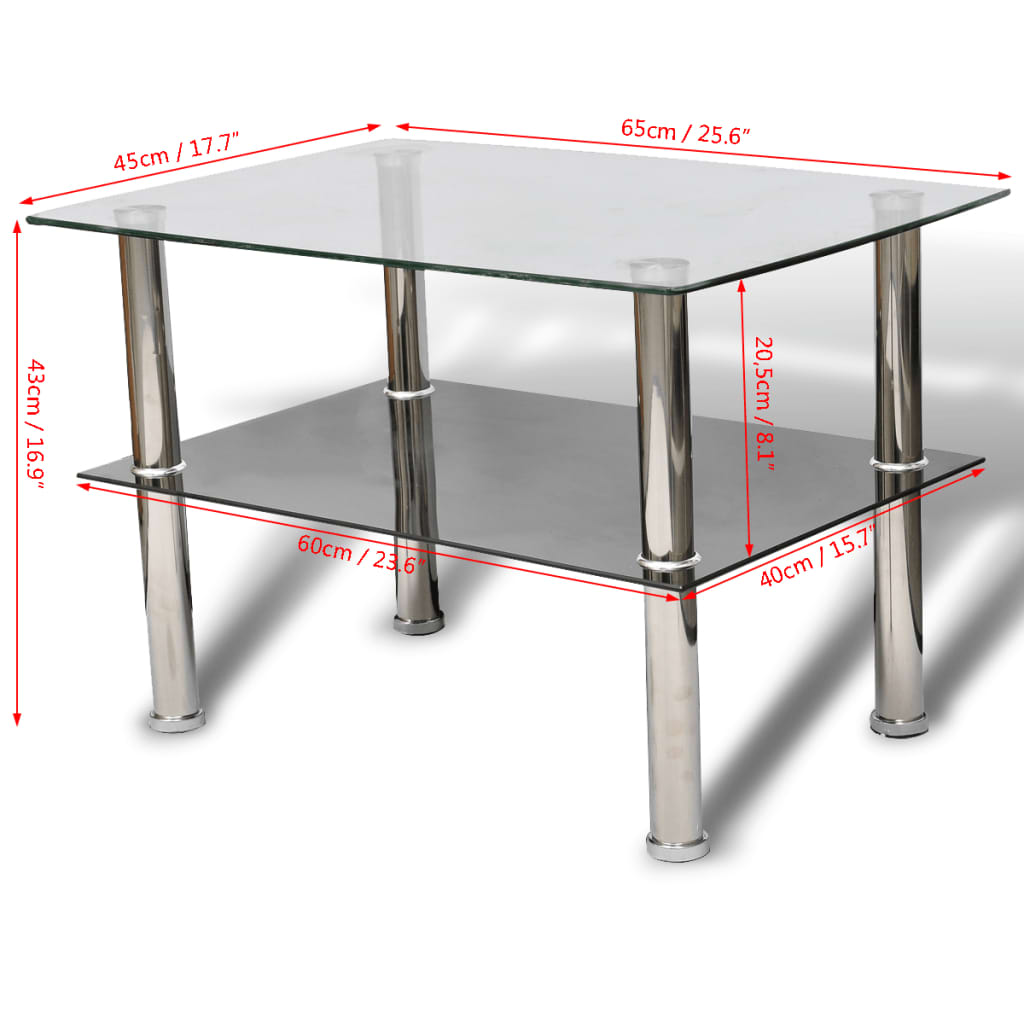 Coffee Table Glass 2 Tiers- Coffee Tables - HomeShopIreland - Home Shop Ireland - Coffee Tables - Coffee Table Glass 2 Tiers