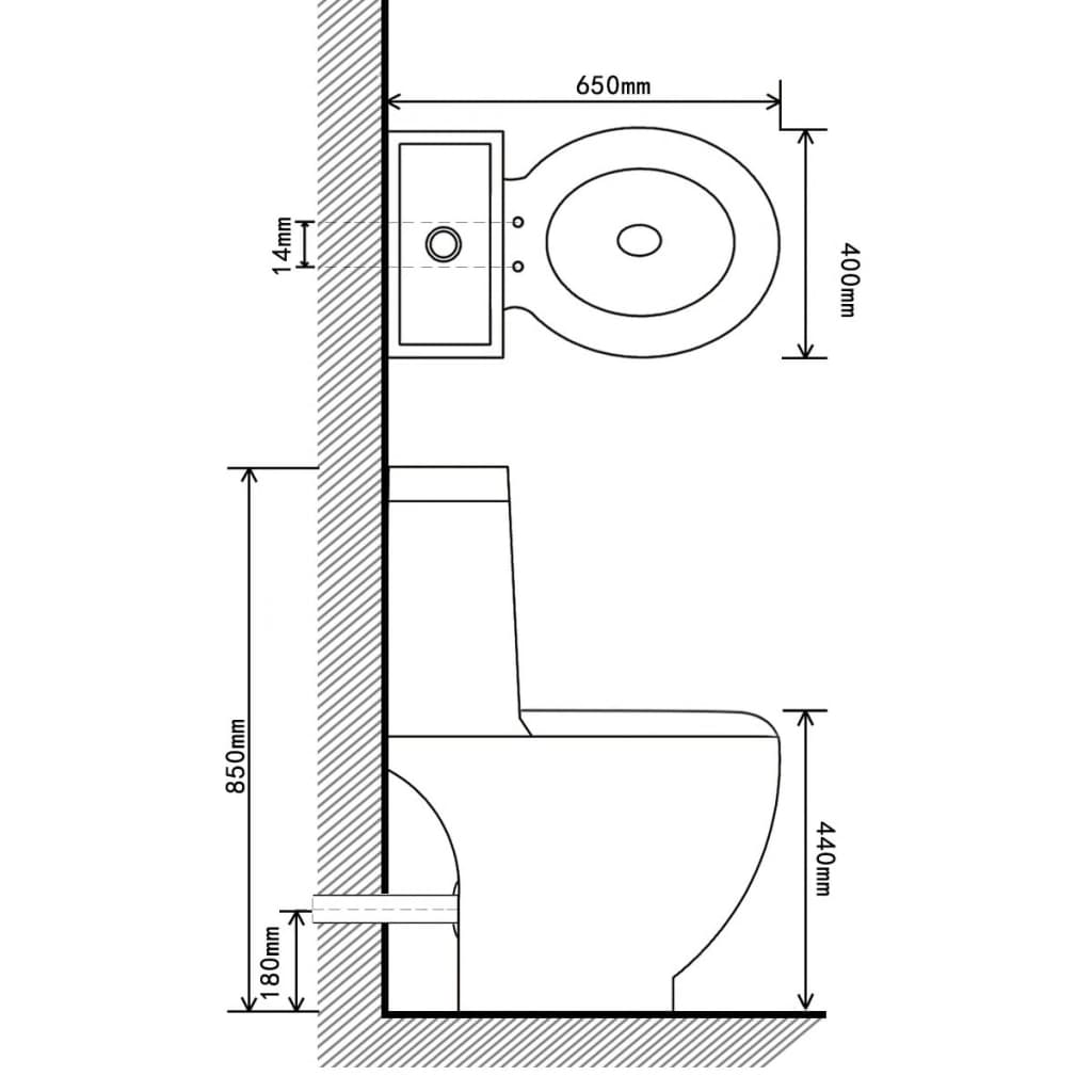 Ceramic Toilet Back Water Flow Black- Toilets - HomeShopIreland - Home Shop Ireland - Toilets - Ceramic Toilet Back Water Flow Black