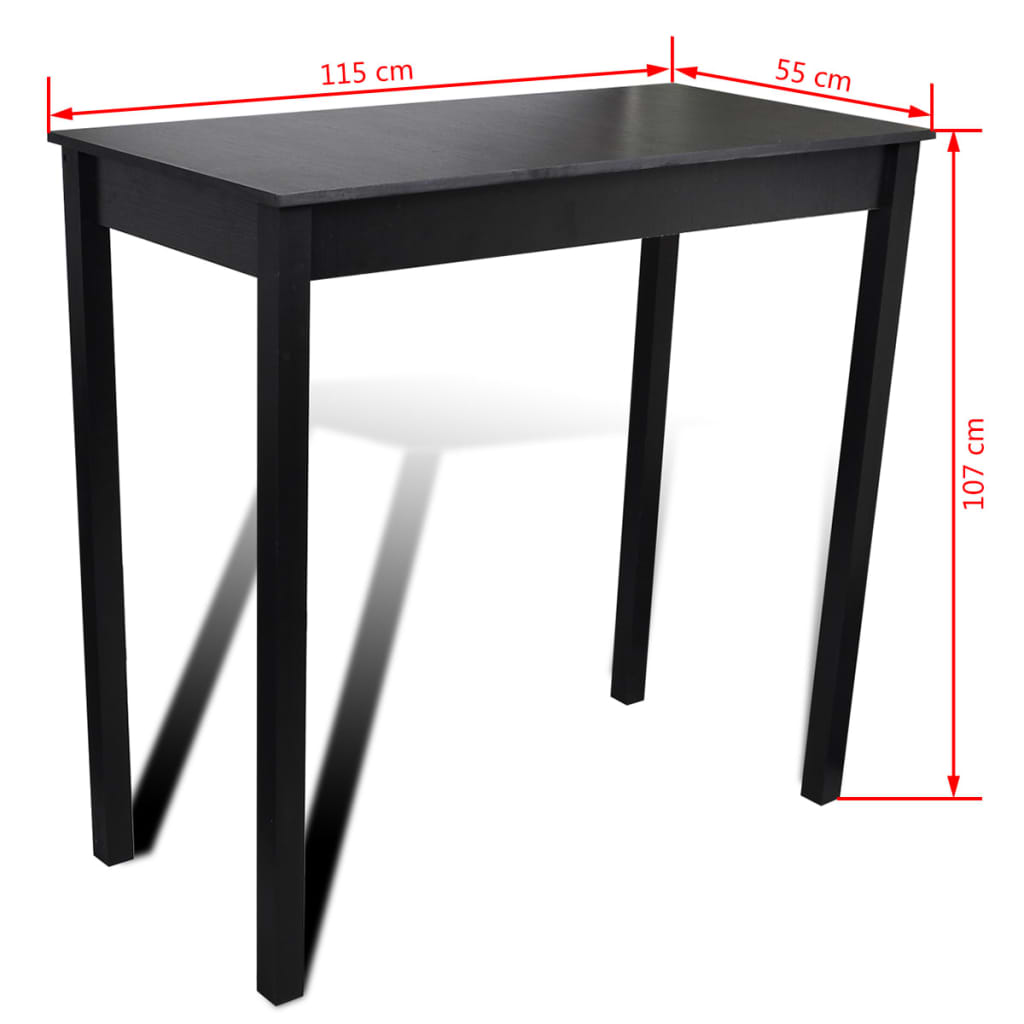Bar Table MDF Black 115x55x107 cm- Kitchen & Dining Room Tables - HomeShopIreland - Home Shop Ireland - Kitchen & Dining Room Tables - Bar Table MDF Black 115x55x107 cm