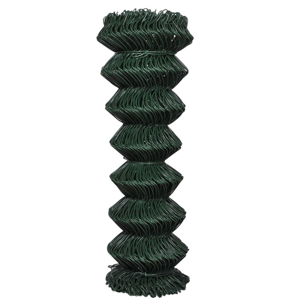 Chain Link Fence Steel 1,25x15 m Green- Fence Panels - HomeShopIreland - Home Shop Ireland - Fence Panels - Chain Link Fence Steel 1,25x15 m Green