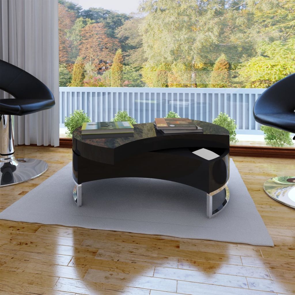 Coffee Table Shape-Adjustable High Gloss Black- Coffee Tables - HomeShopIreland - Home Shop Ireland - Coffee Tables - Coffee Table Shape-Adjustable High Gloss Black