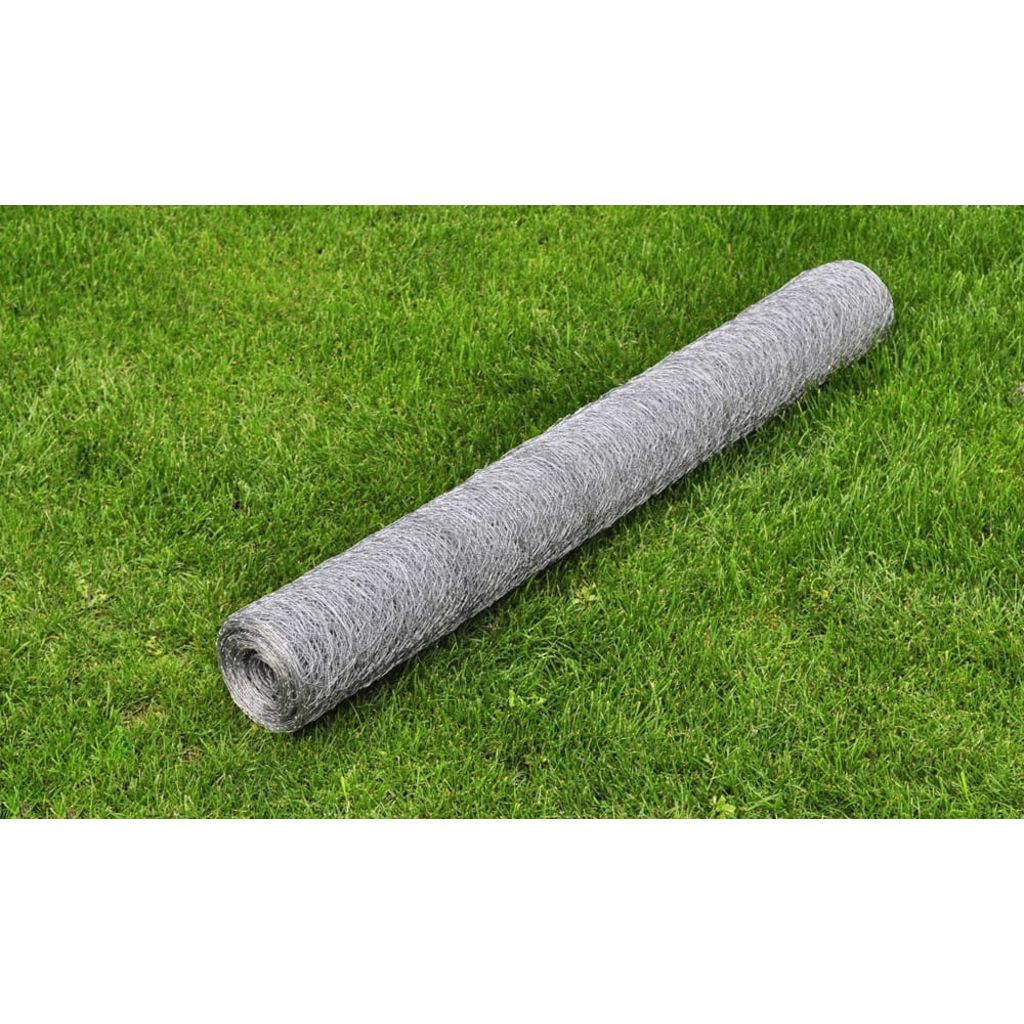 Chicken Wire Fence Galvanised Steel 25x0.75 m Silver- Fence Panels - HomeShopIreland - Home Shop Ireland - Fence Panels - Chicken Wire Fence Galvanised Steel 25x0.75 m Silver