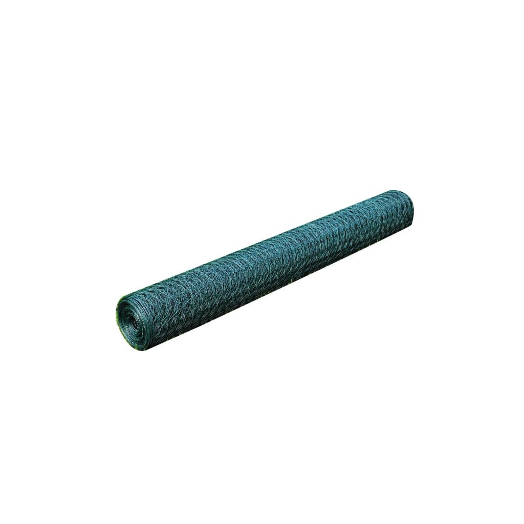 Chicken Wire Fence Galvanised with PVC Coating 25x0.5 m Green- Fence Panels - HomeShopIreland - Home Shop Ireland - Fence Panels - Chicken Wire Fence Galvanised with PVC Coating 25x0.5 m Green