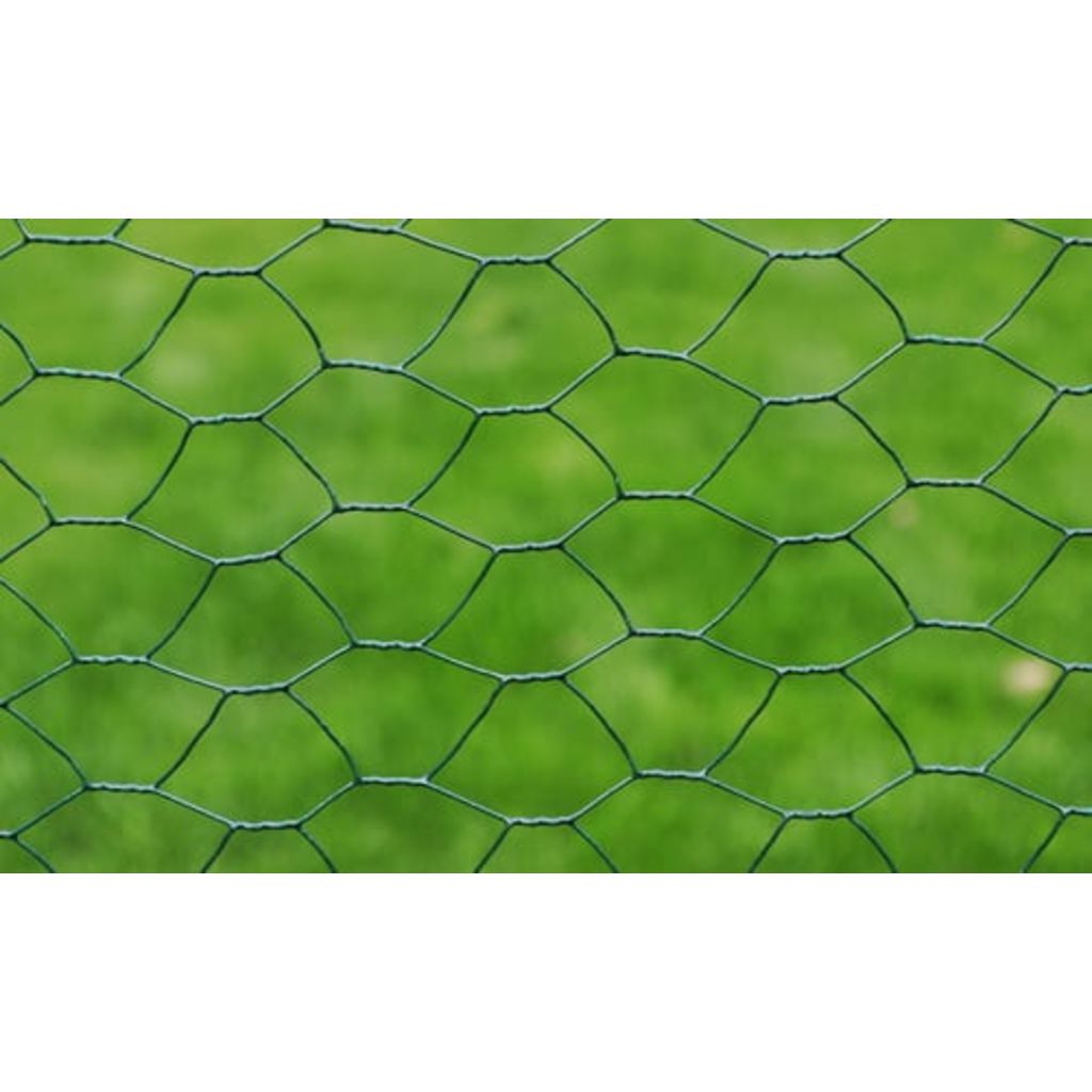 Chicken Wire Fence Galvanised with PVC Coating 25x0.5 m Green- Fence Panels - HomeShopIreland - Home Shop Ireland - Fence Panels - Chicken Wire Fence Galvanised with PVC Coating 25x0.5 m Green