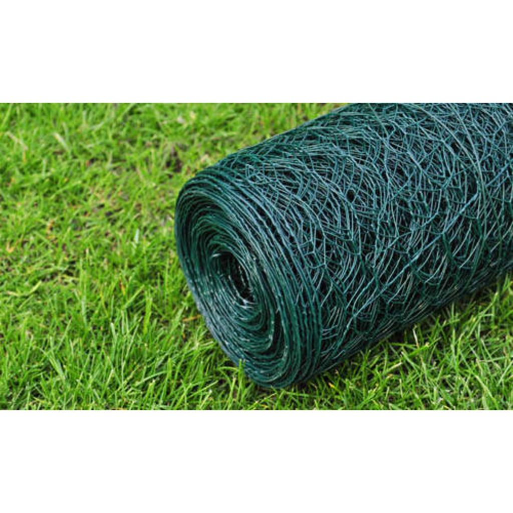 Chicken Wire Fence Galvanised with PVC Coating 25x0.5 m Green- Fence Panels - HomeShopIreland - Home Shop Ireland - Fence Panels - Chicken Wire Fence Galvanised with PVC Coating 25x0.5 m Green