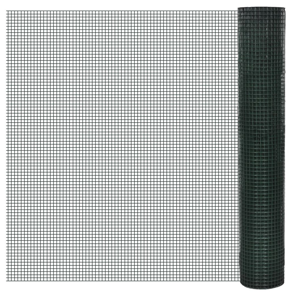 Chicken Wire Fence Galvanised with PVC Coating 25x1 m Green- Fence Panels - HomeShopIreland - Home Shop Ireland - Fence Panels - Chicken Wire Fence Galvanised with PVC Coating 25x1 m Green