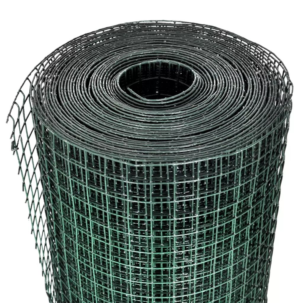 Chicken Wire Fence Galvanised with PVC Coating 25x1 m Green- Fence Panels - HomeShopIreland - Home Shop Ireland - Fence Panels - Chicken Wire Fence Galvanised with PVC Coating 25x1 m Green